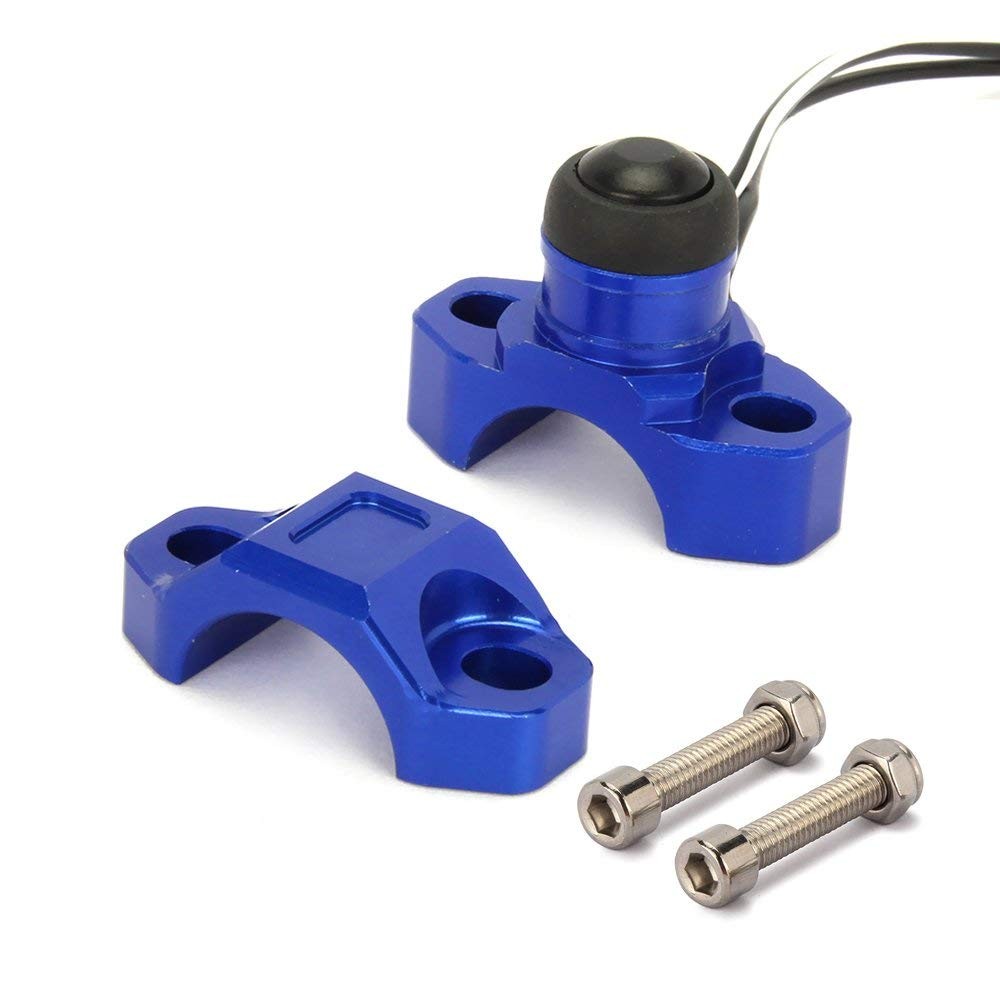 CNC Dirt Bike Engine Stop Start Kill Switch Button CNC with Mounting Backplat...