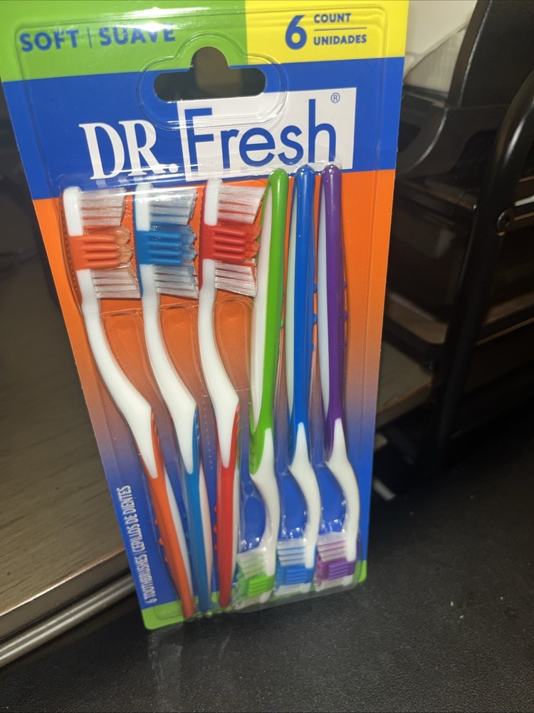 Dr. Fresh Toothbrush 6-Pack Multi-Color "SOFT"