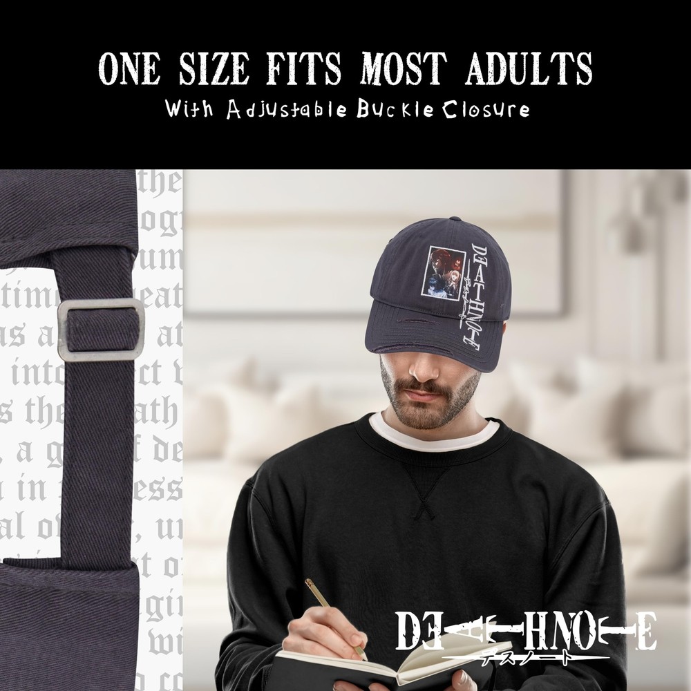 Death Note Hat, Adjustable Baseball Cap with Curved Brim, One Size