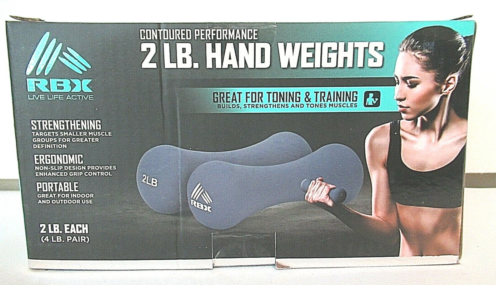 1 Set / Pair of 2 LB's Each Hand Weights Soft Contour Grip RBX RBX-SC1002