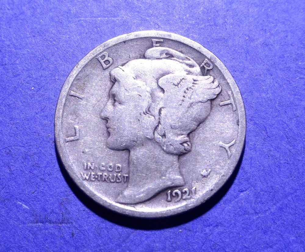 1921 Mercury Dime VG+