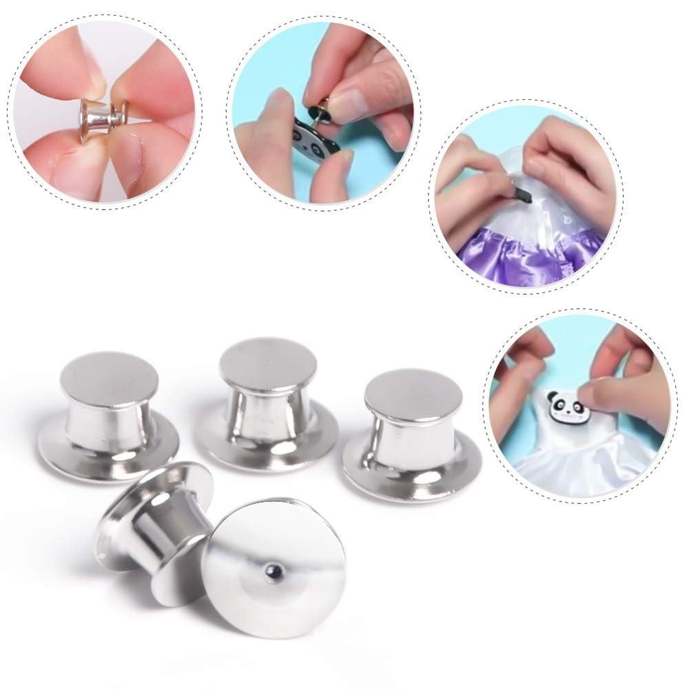 30 Pieces Metal Pin Backs Locking Pin Keepers Locking Clasp 30