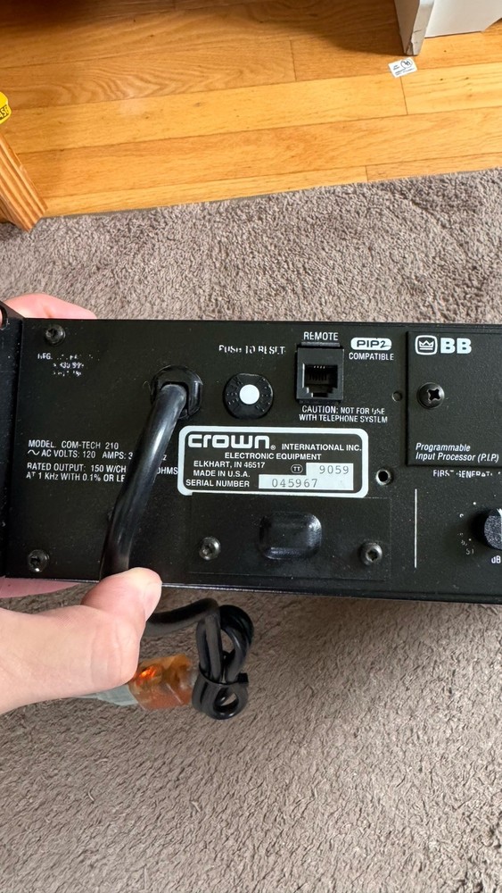 Crown Com-Tech 210 2-Channel Power Professional Amplifier Power Tested