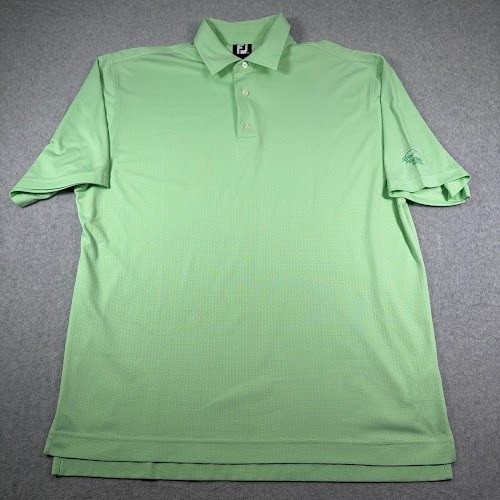FootJoy Men's XL Green Textured Golf Polo Shirt with Club Logo