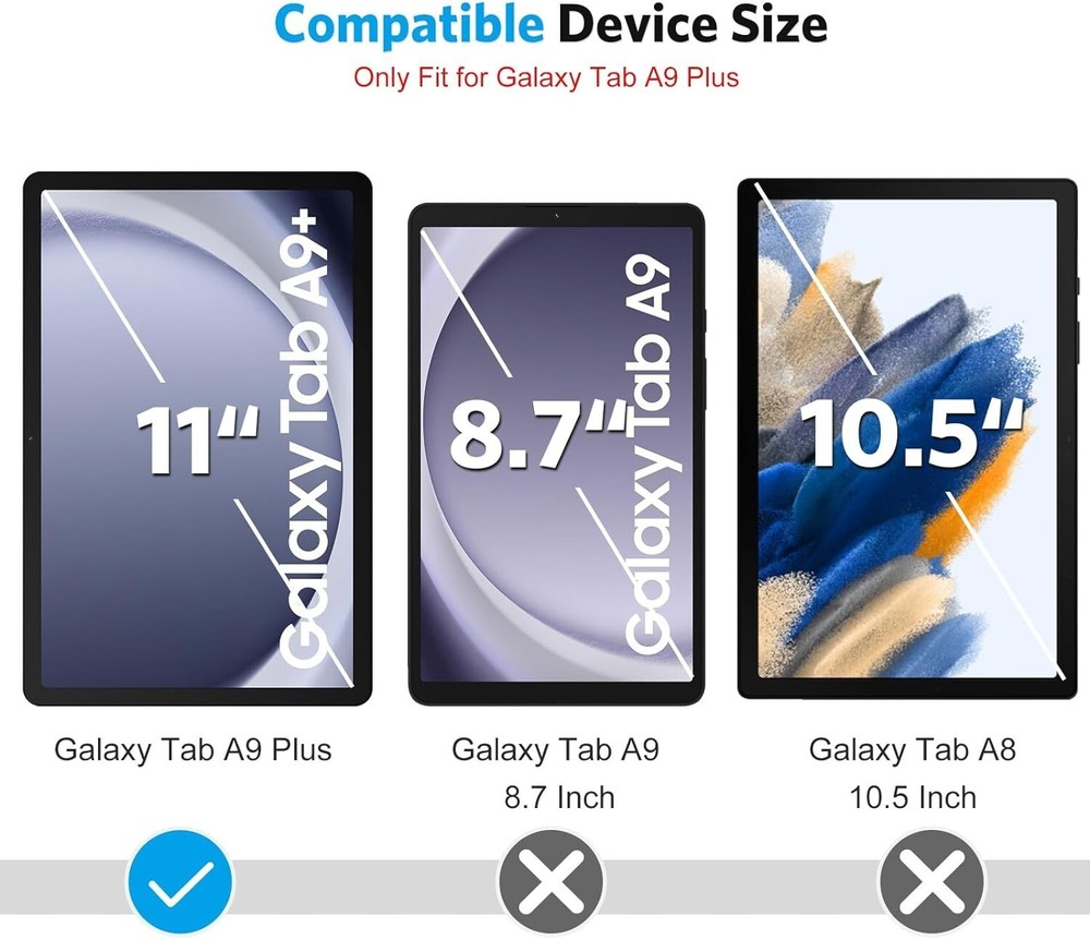 (2 Pack) For Galaxy Tab A9 Plus 11" Screen Protector Tempered Glass Screen Cover