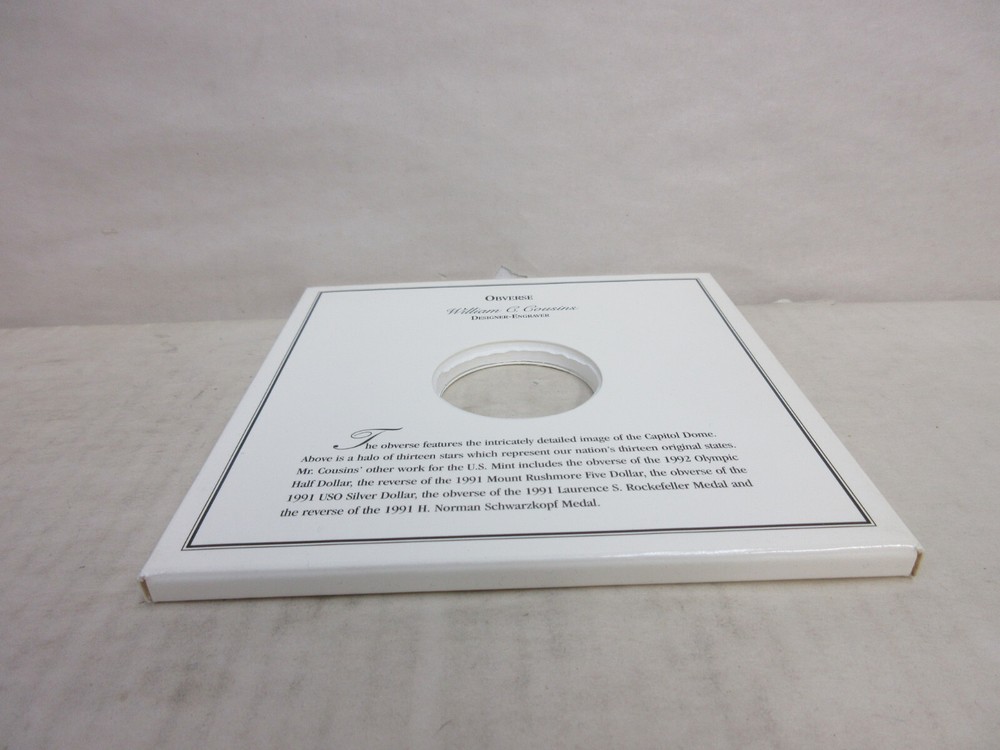 1994 United States Capitol Commemorative Silver Dollar EMPTY PACKAGING ONLY