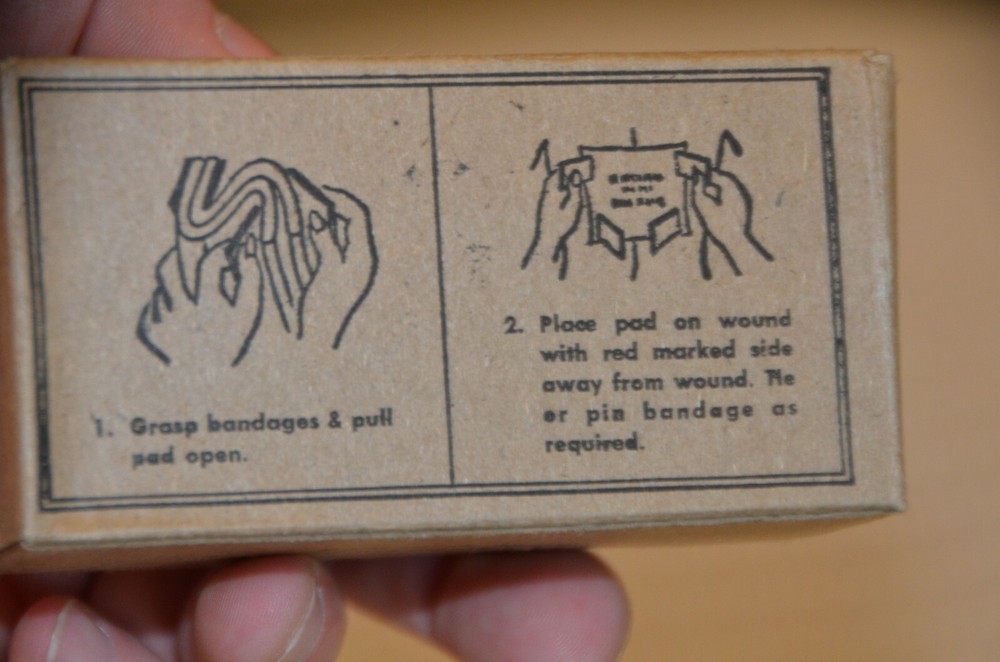 WWII U.S. ARMY STOCK NO. NS2-CD-V-31 MEDIUM FIRST AID DRESSING, STILL SEALED (3)