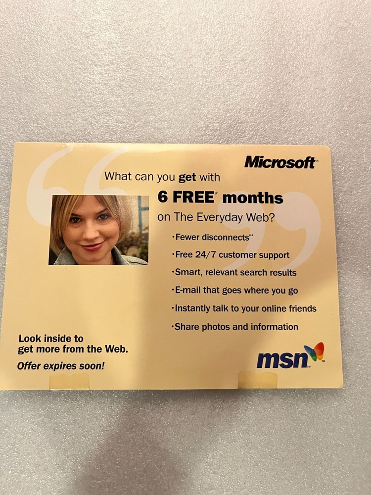 Vintage Microsoft MSN Internet Access 1995-2000 CD-ROM!