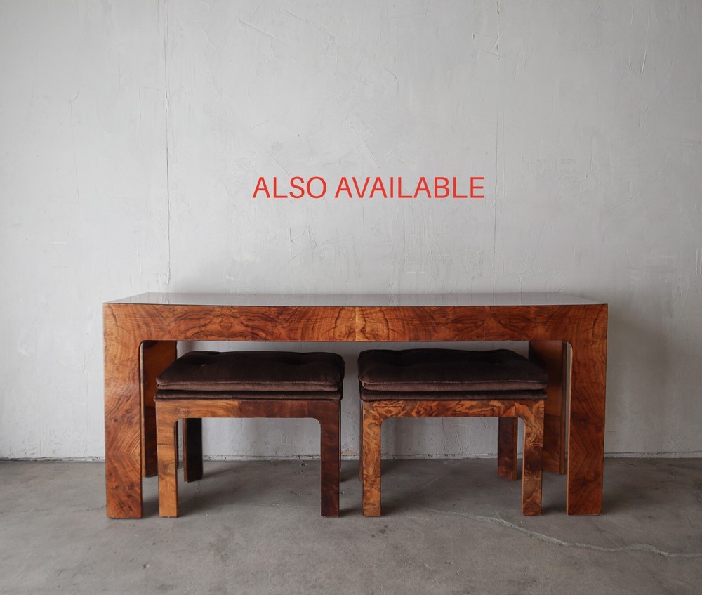 Mid Century Burl Cube Table by Milo Baughman