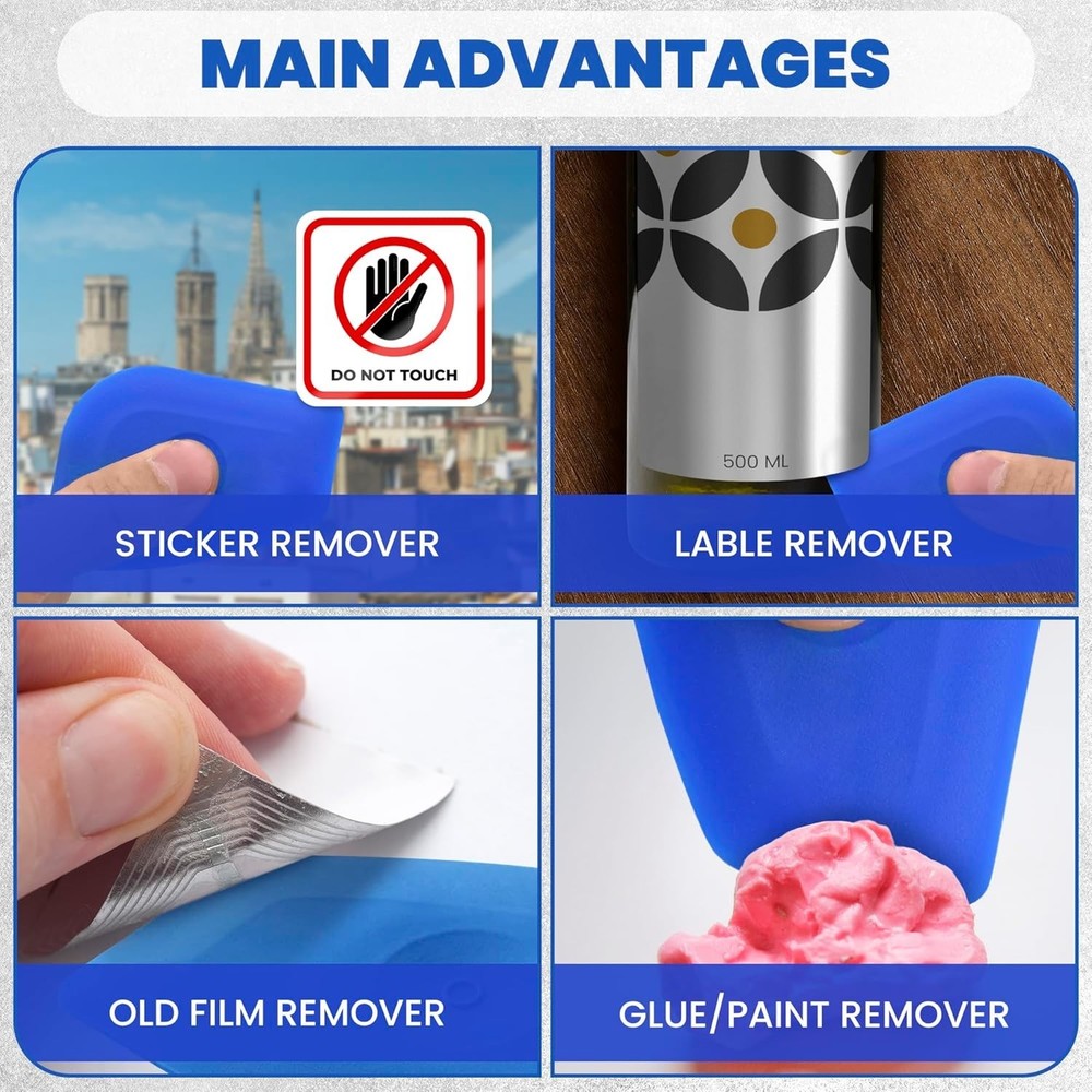 4-Pack Car Sticker Remover Tools - Lightweight Plastic for Effortless Cleaning