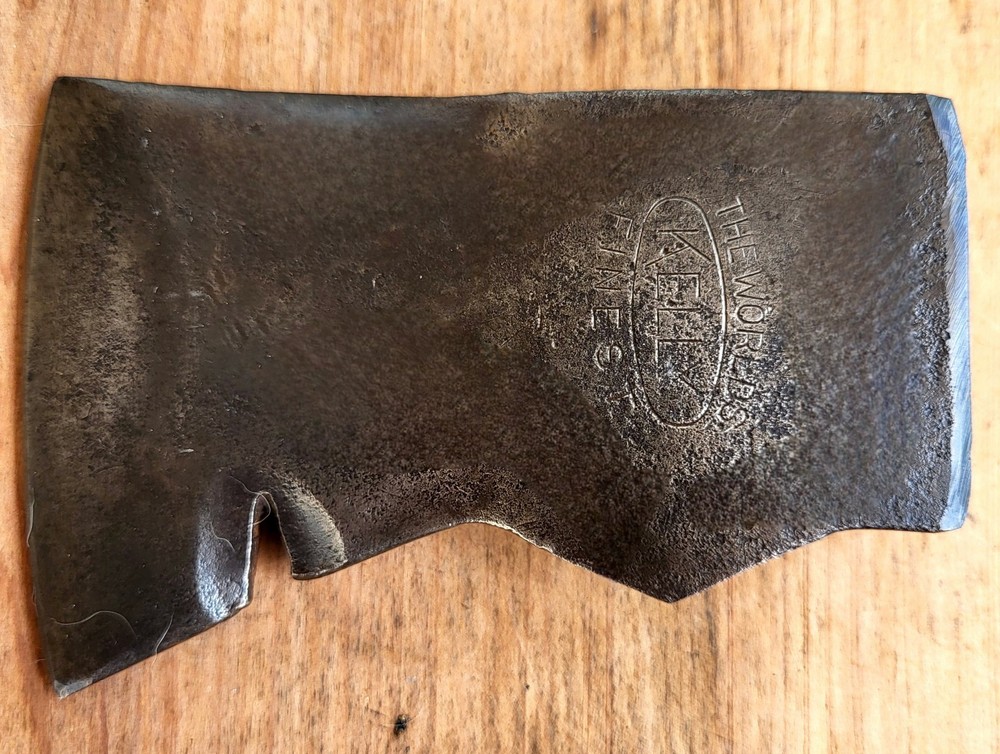 Rare Tiny Embossed KELLY Worlds Finest TRUE TEMPER, Jersey Pattern Lugs Axe Head
