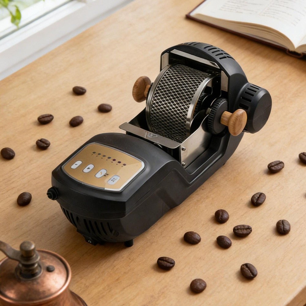 Mini Coffee Bean Roaster Adjustable Temperature Drum Roaster Machine for