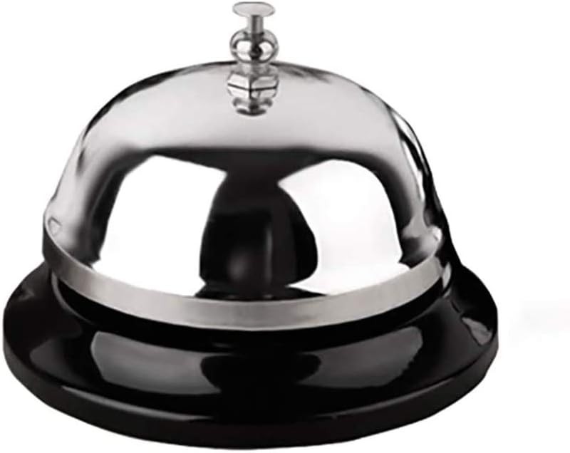 Silver Call Bell 3.3" Desk Service Bell Metal Ringing Counter Bell for Hotel Sch