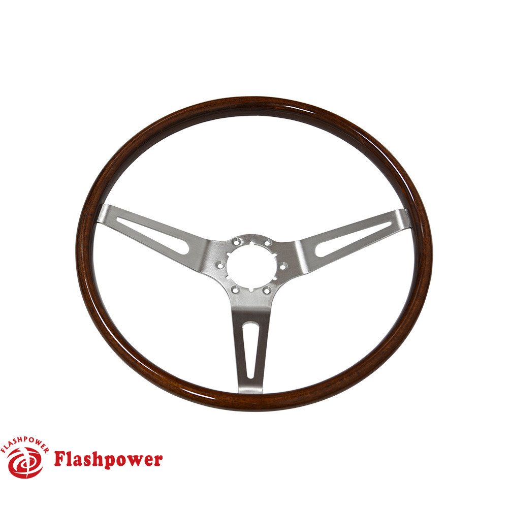 Flashpower GM Classic Wood Steering Wheel Original Restoration Muscle Car 15''