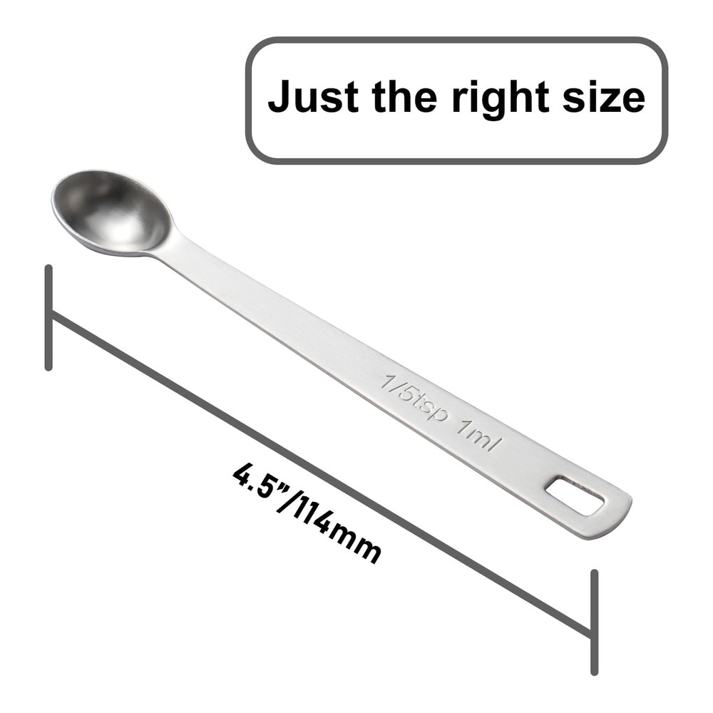 BERYLER 1PCS 1/5 Teaspoon1/5tsp, 1ml Single Tiny Measuring Spoon, Small