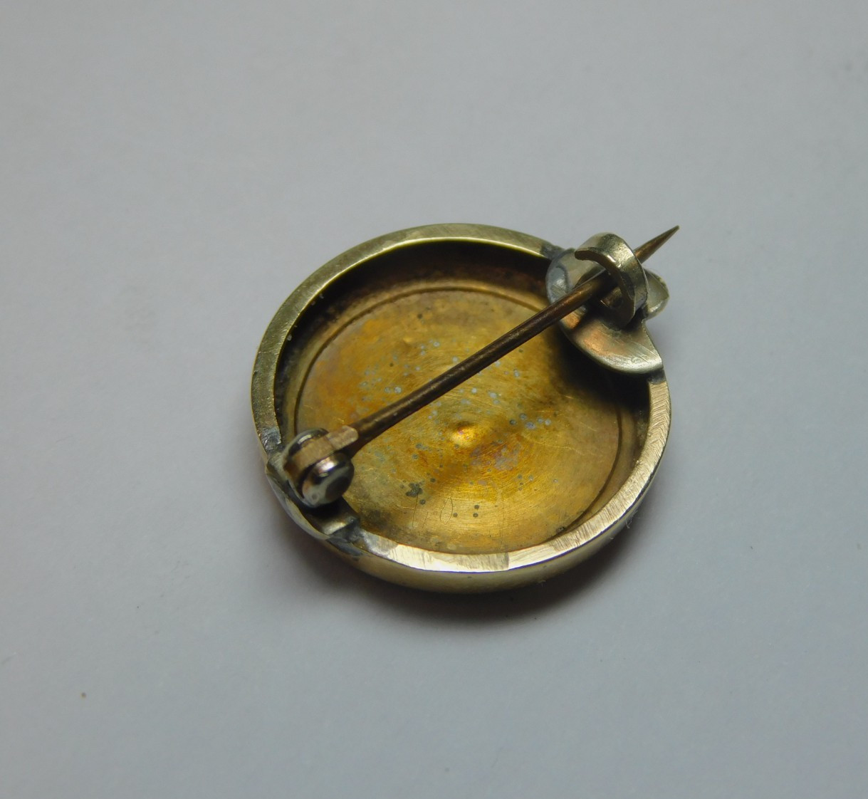 VERY UNUSUAL 1859 CALIFORNIA GOLD PIECE ON ENAMELED 10k GOLD PIN! FREE SHIPPING!