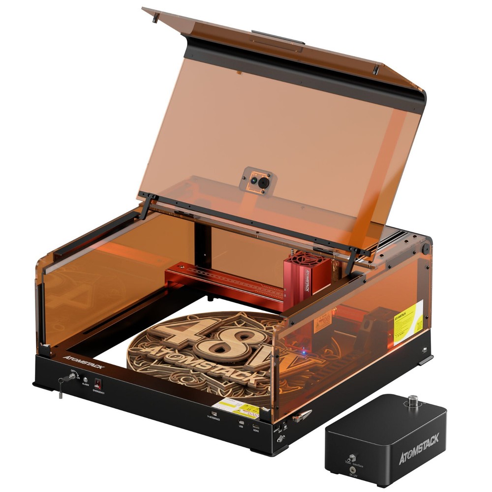 AtomStack A48 Ultra 210W Laser Engraver Engraving Cutting Machine with Enclosure