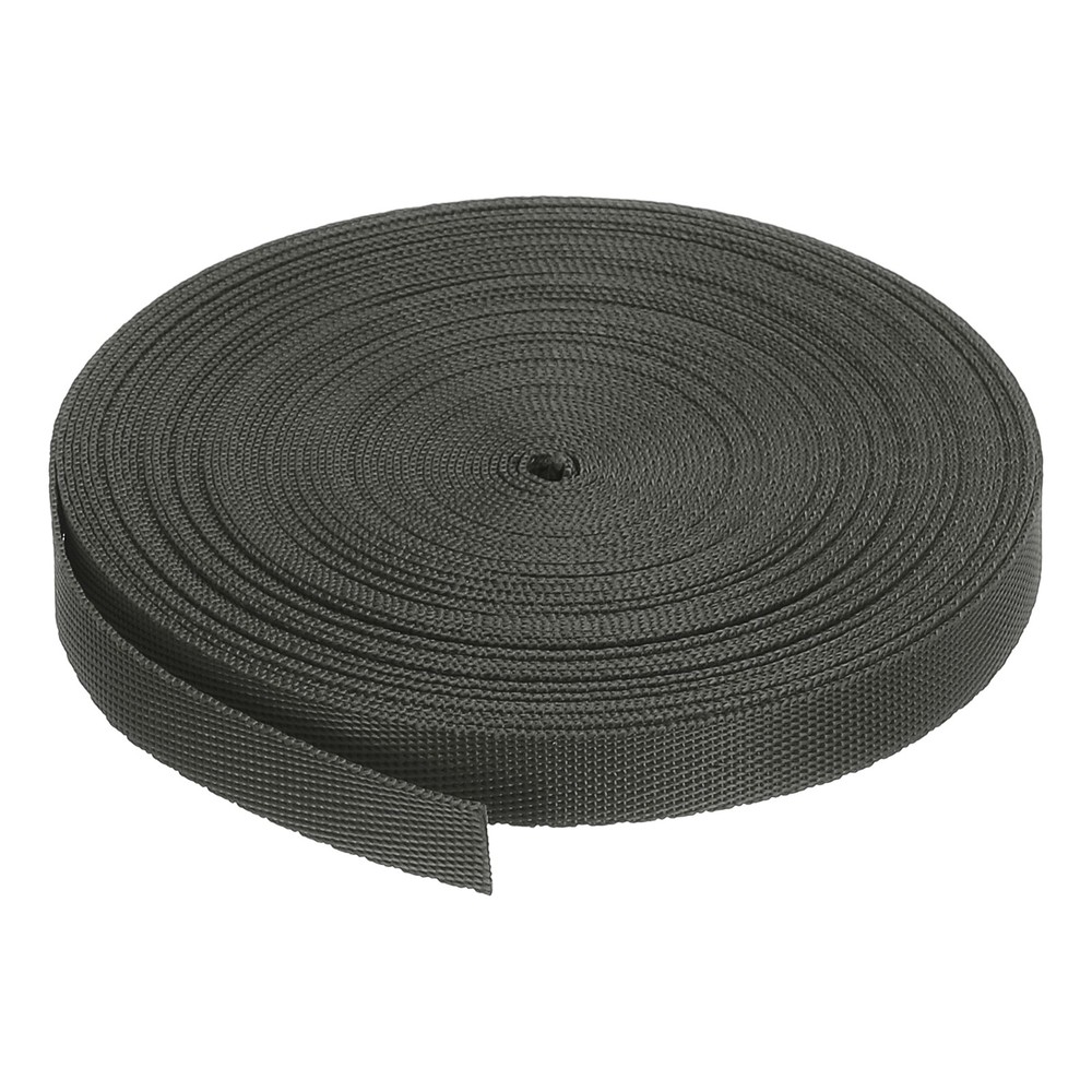 Flat Nylon Webbing Strap 3/8 Inch 10 Yards Ink Black for Backpack