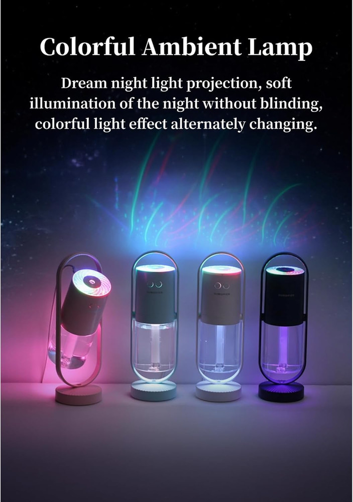 Humidifier, Compact 360° Rotating Cool Mist Air Humidifier Automatic Shutdown fo