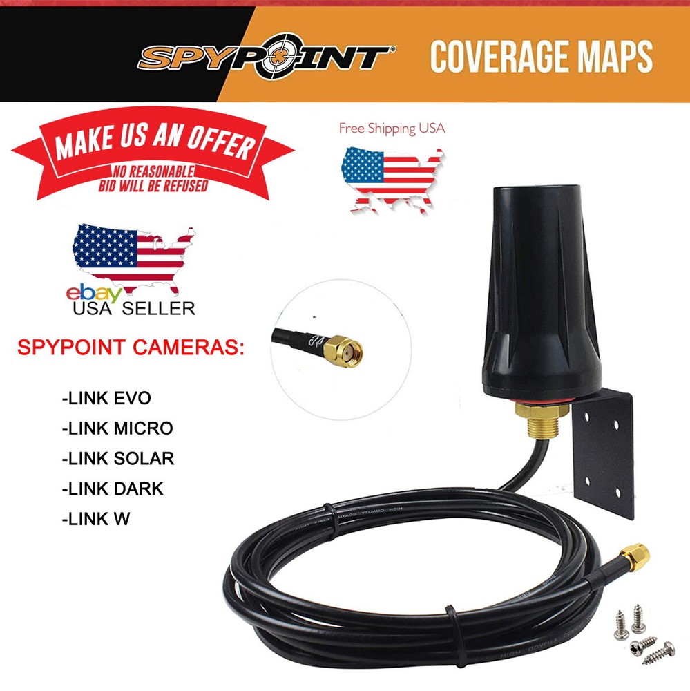 Outdoor Spypoint Link Micro EVO MMS Cellular Trail Camera Long Range Antenna