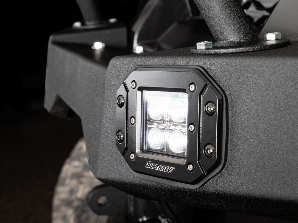 SuperATV 3'' UTV Recessed LED Cube Lights Flood Pattern with Rocker Switch -Pair