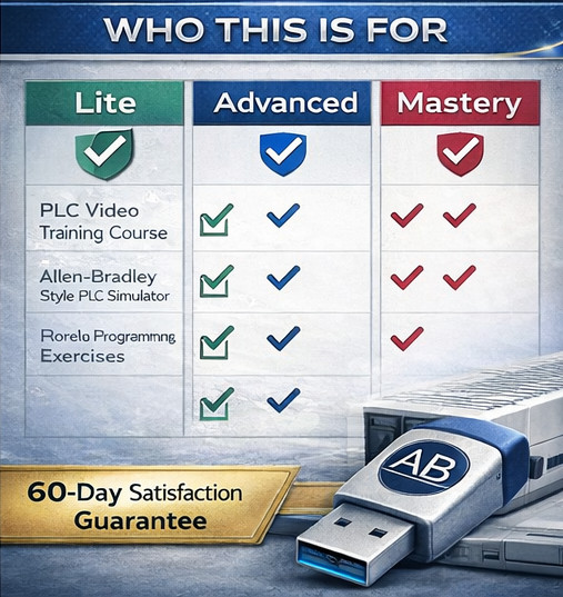 Mitubishi PLC VIDEO TRAINING COURSE | SIMULATOR | 2026 EDITION | USB