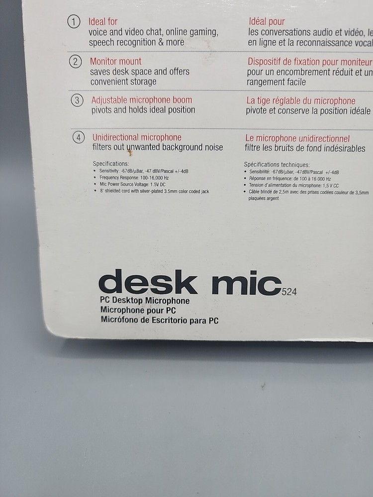 Labtec Mic 524 Microphone PC MAC Desktop Computer Unidirectional 980182-0403