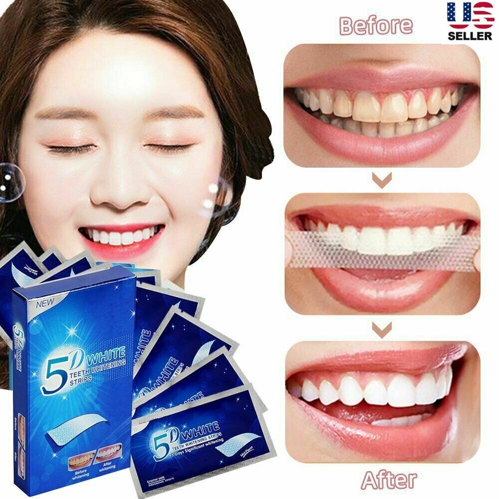 28PCS 5D Teeth Whitening Strips Tooth Rapid Bleaching White Strips Teeth White