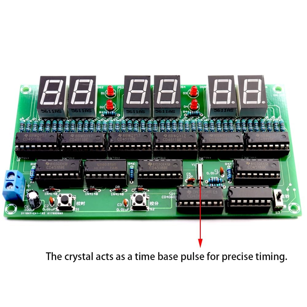 DIY Electronic Clock kit 6 bit Digital Circuit Clock Soldering kit Skill Cont...