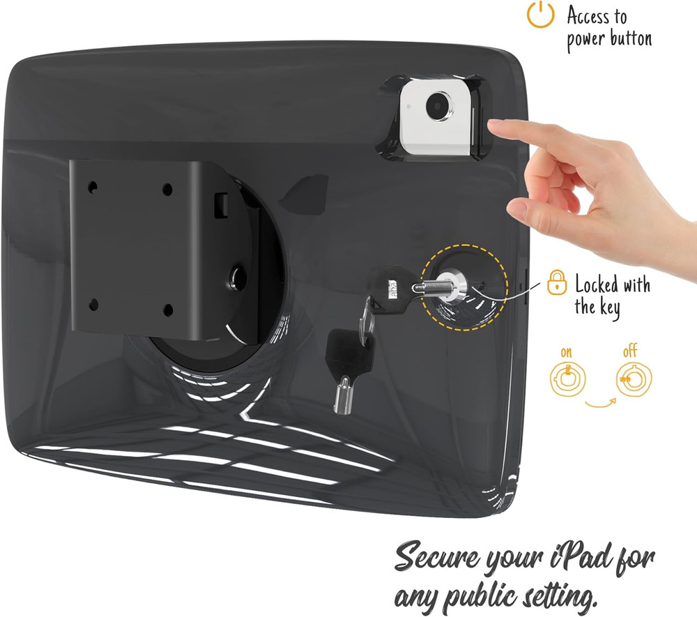 Tablet Wall Mount Lockable Tiltable anti Theft Security, Compatible with 10.9" I