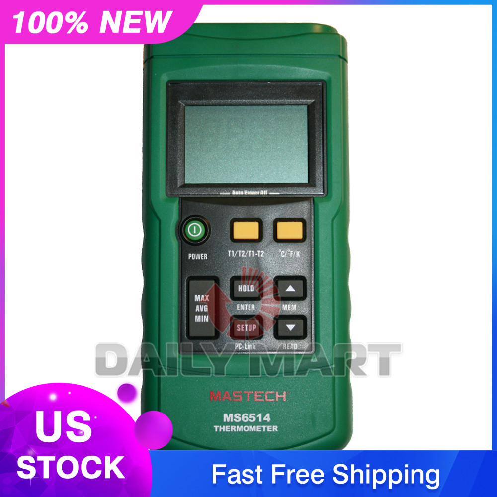 New In Box MASTECH MS6514 Dual Channel Thermometer