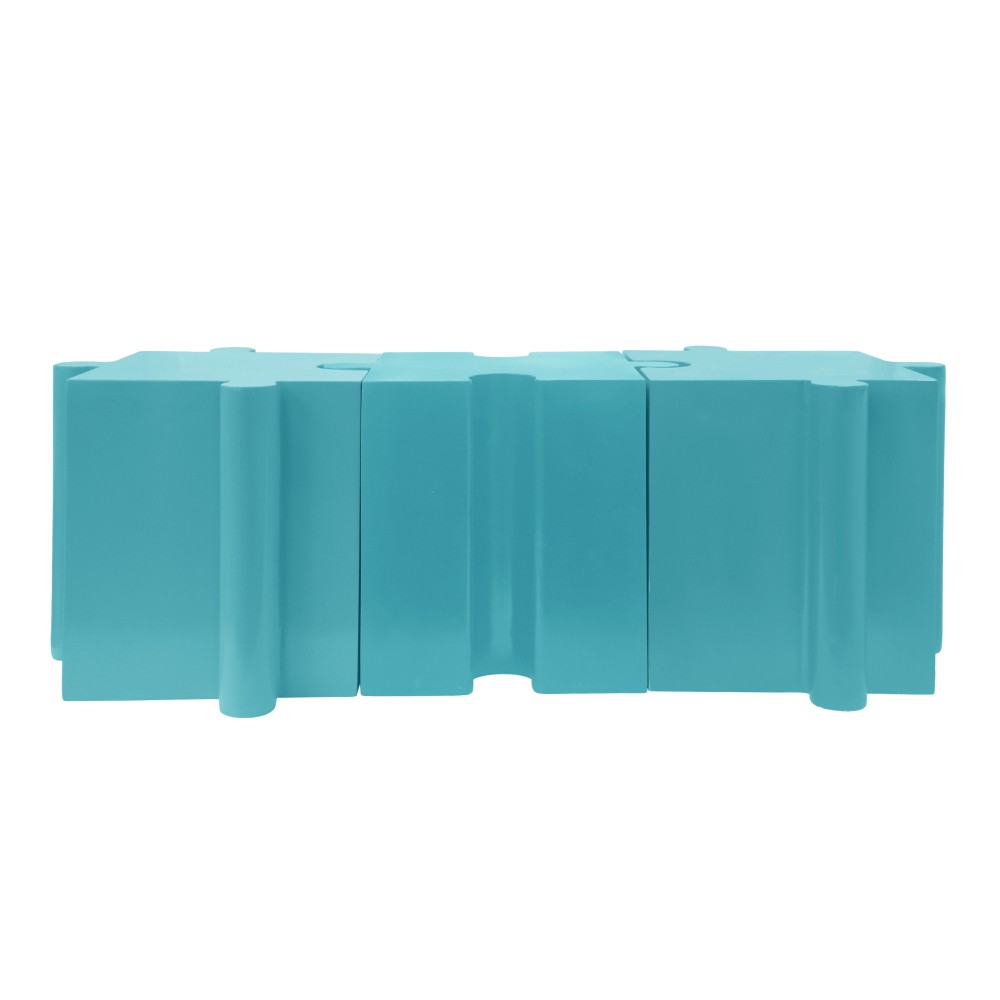 Light Blue Modular Puzzle Art Table, Concave Edge for Indoor/Outdoor