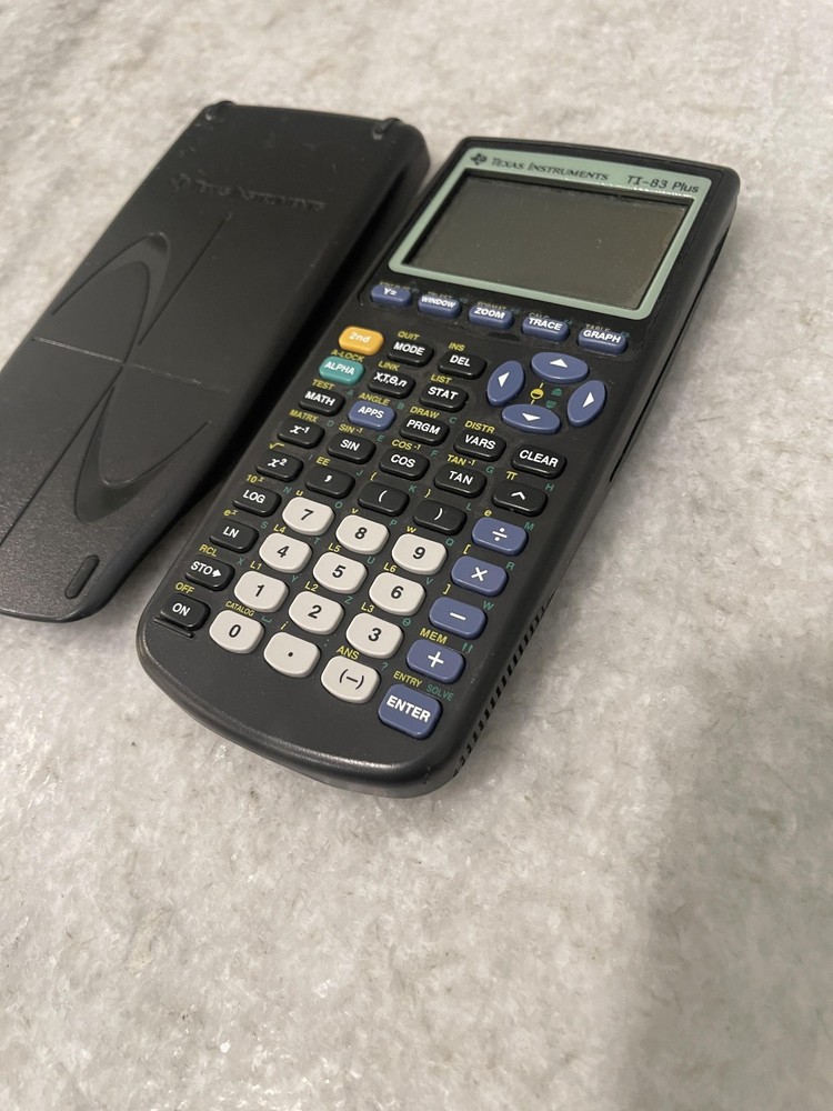Texas Instruments TI-83 Plus Graphing Calculator W Slide Cover Math School
