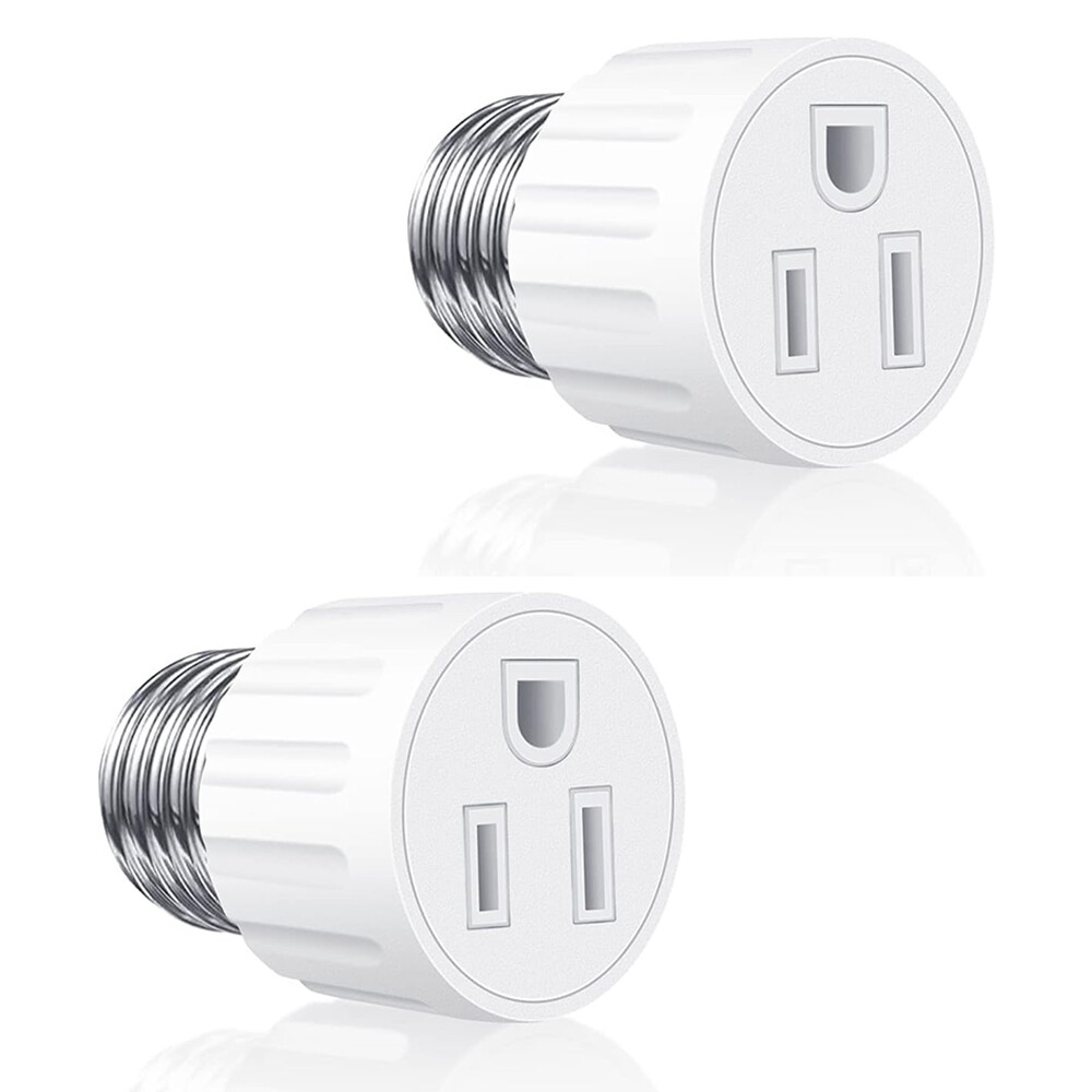 4x E26/E27 Light Socket To Plug Adapter Plug Connector Fit for 2/3 Prong Convert