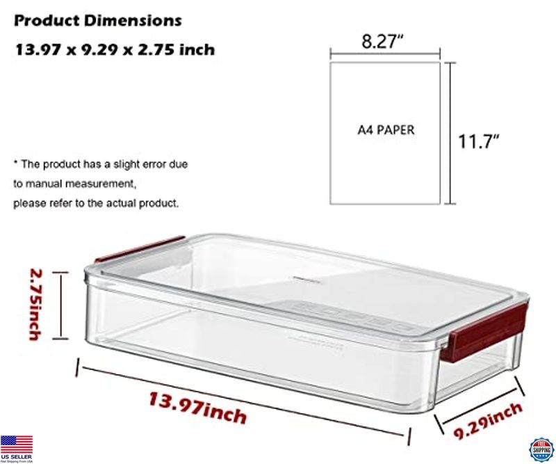 2-Pack Stackable Clear Plastic Document Storage Boxes with Lids for A4 Files