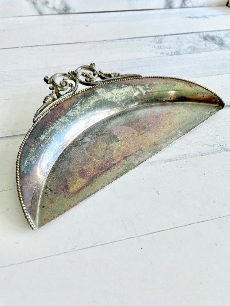 Old silver plated crumb tray