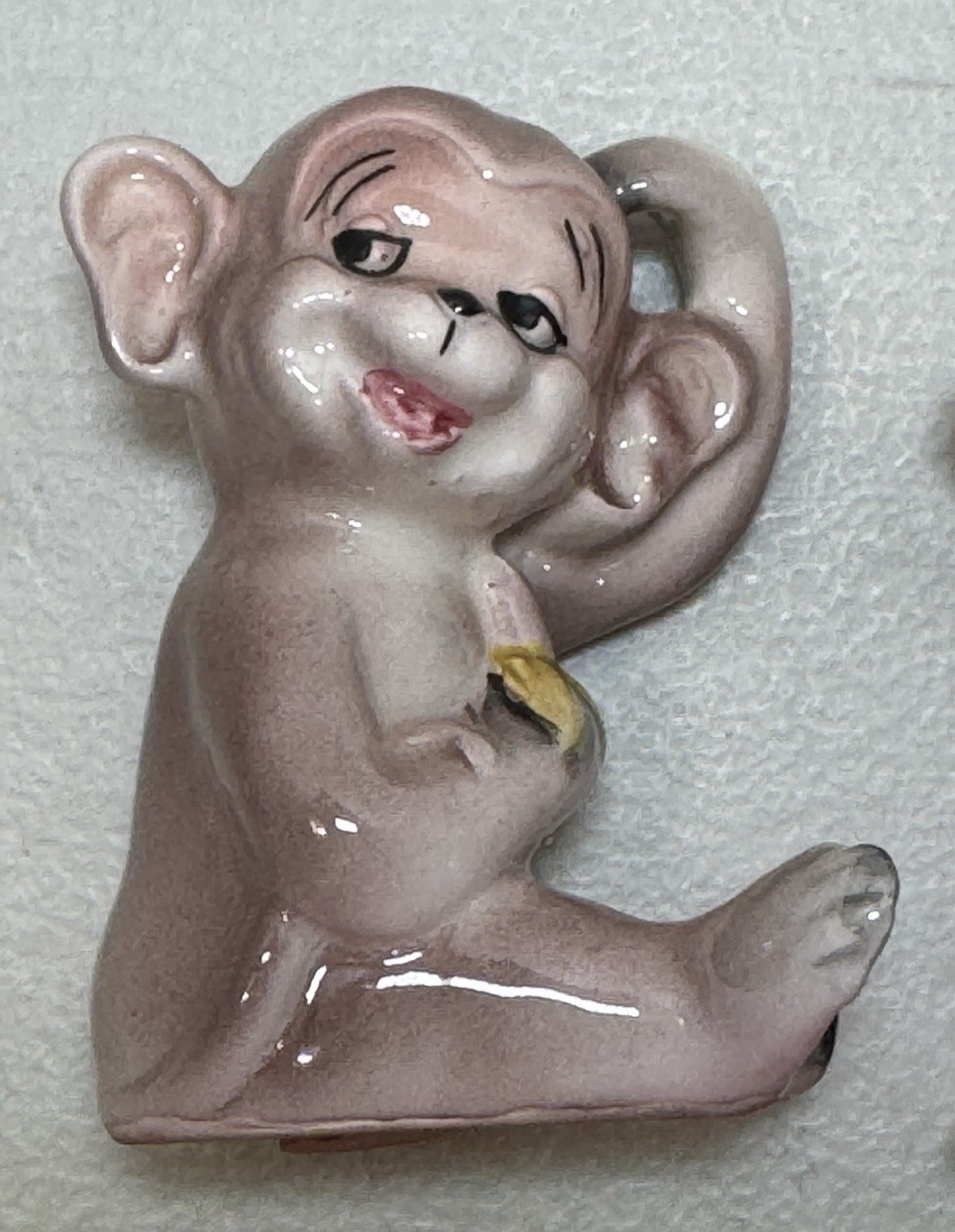 Vintage Monkey Salt and Pepper Shakers JAPAN Eating Bananas 1950s Kitsch Kitchen