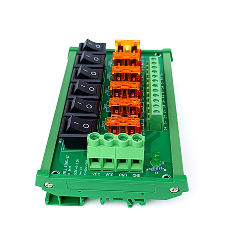 DIN Rail Mount 6 Position Switch Power Distribution Module Fuse Splitter Board