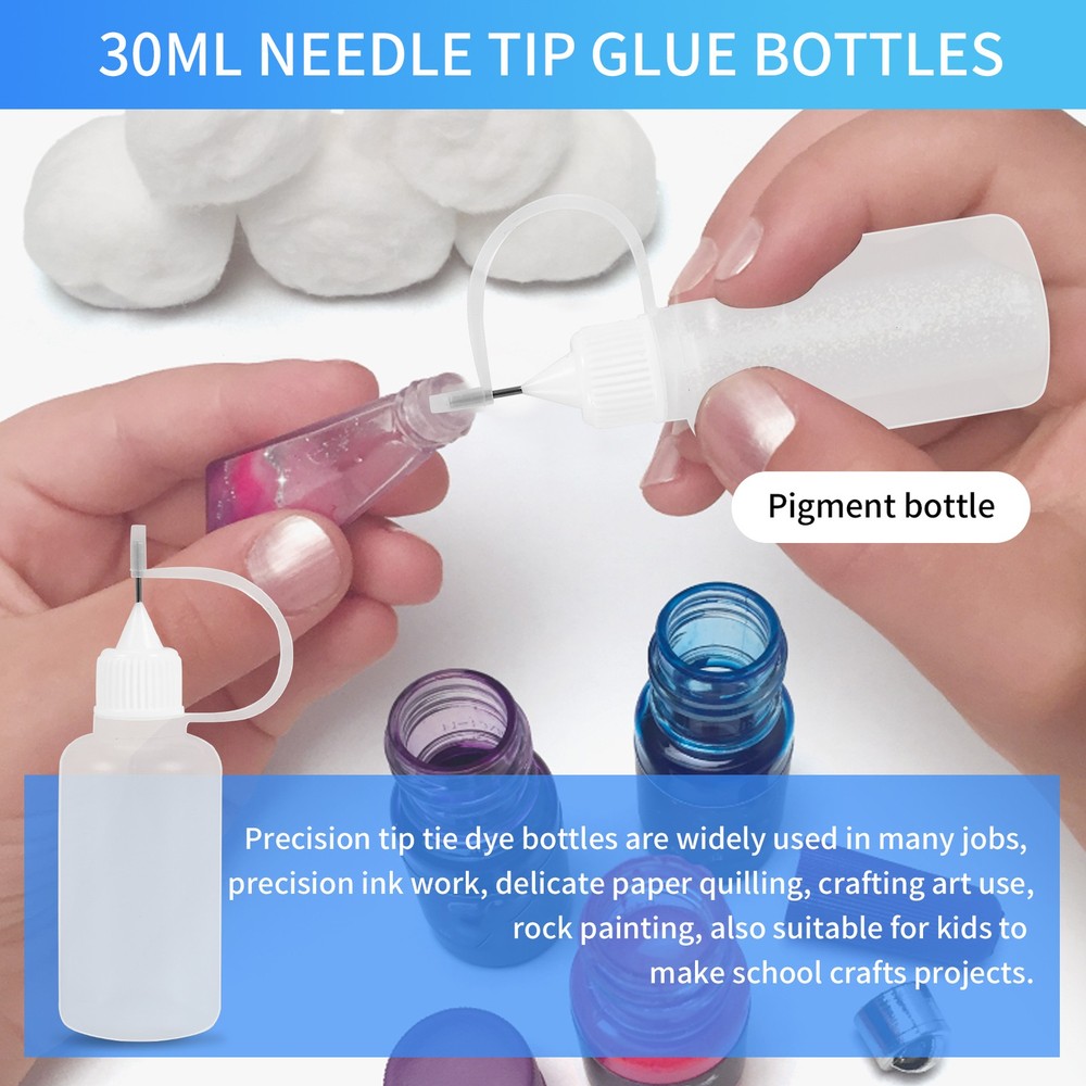 10Pcs 30Ml Plastic Squeezable Tip Applicator Bottle Refillable Dropper1476