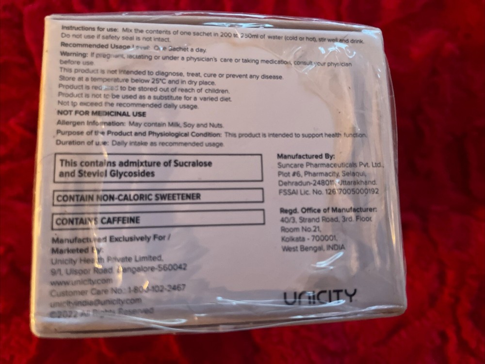 Unicity UNIMATE LEMON GINGER (10 SACHETS) Exp. 3/26