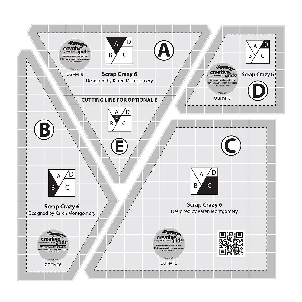 Creative Grids Scrap Crazy 6 Template Set (CGRMT6)