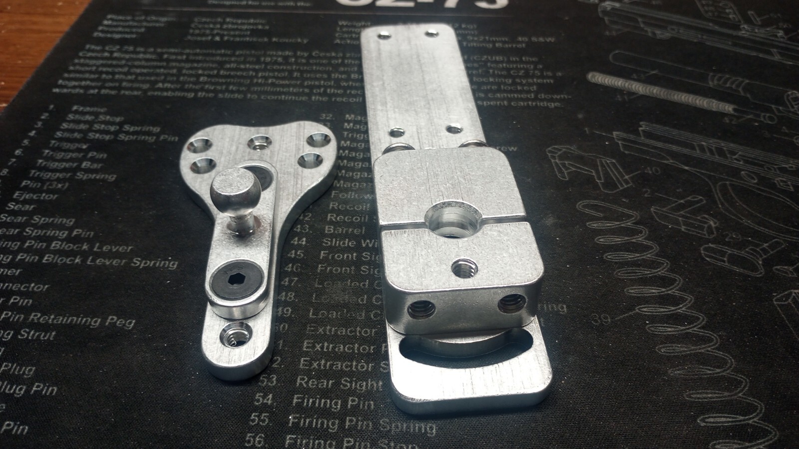 Rotation Offset Ball Mount by Lee Holster Hangers-Raw, Black and Blue Anodized