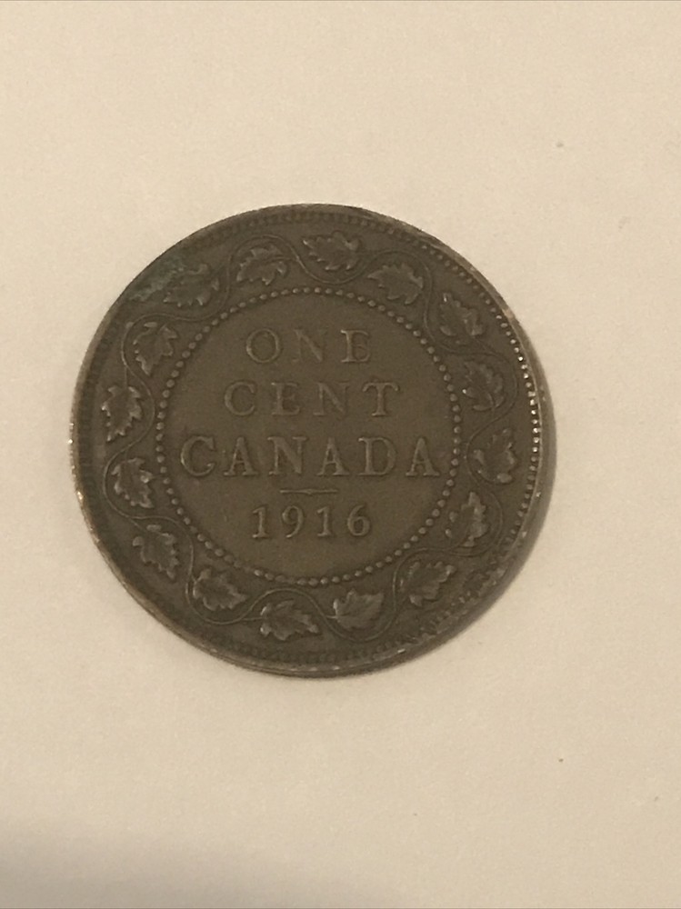 1916 Canada Large One Cent Coin 🇨🇦 WWI Era