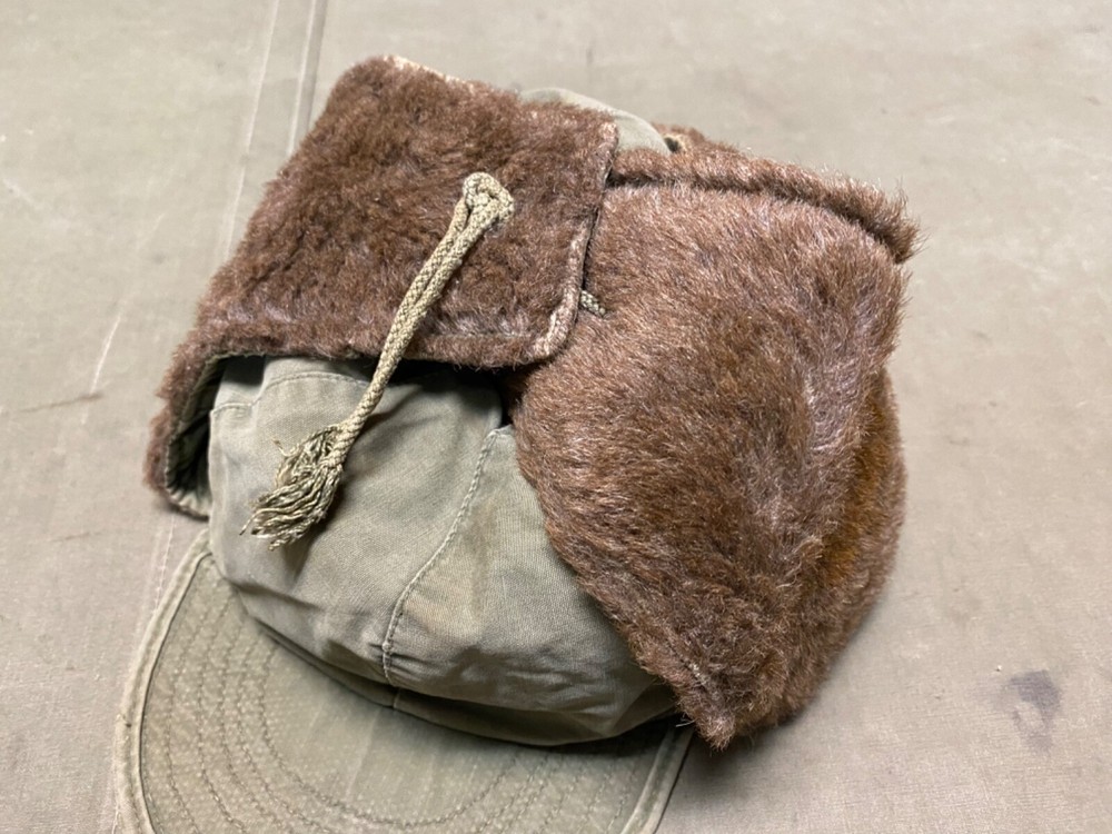 ORIGINAL POST WWII US ARMY M1943 WINTER PILE HAT CAP-MEDIUM SIZE 7