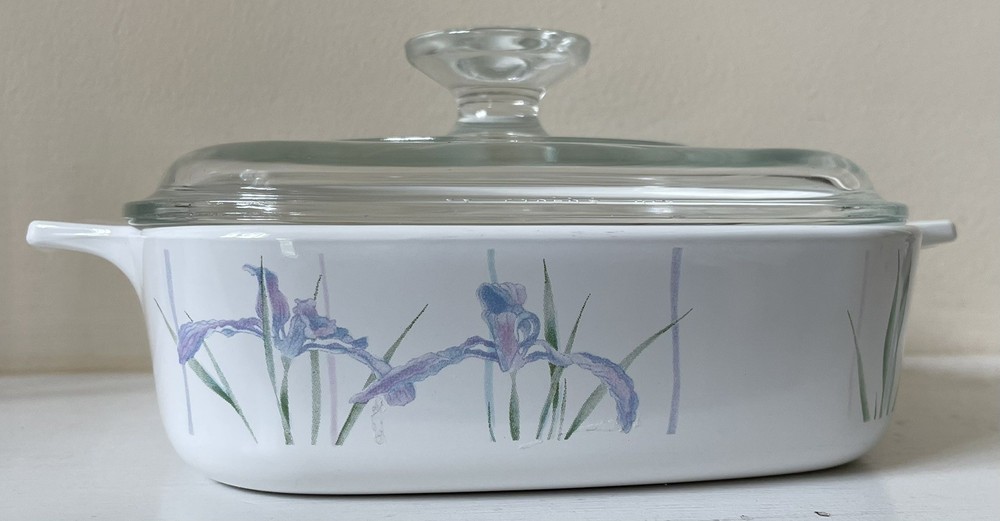 Corning SHADOW IRIS 1 Quart 7" Covered Square Casserole A-1-B   A-7-C EXCELLENT