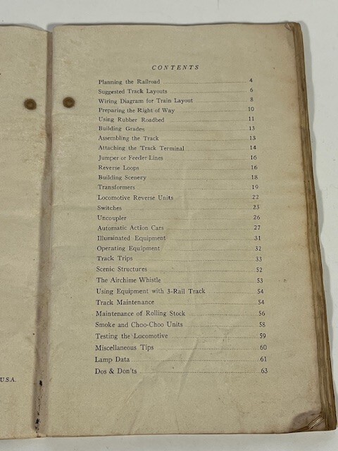 1952 American Flyer Instruction Book, bin 12
