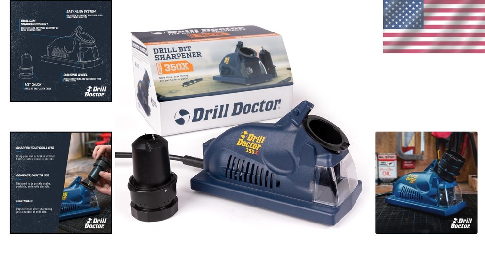 Electric Drill Bit Sharpener - 3/32" to 1/2" - Portable & High-Speed Accessory