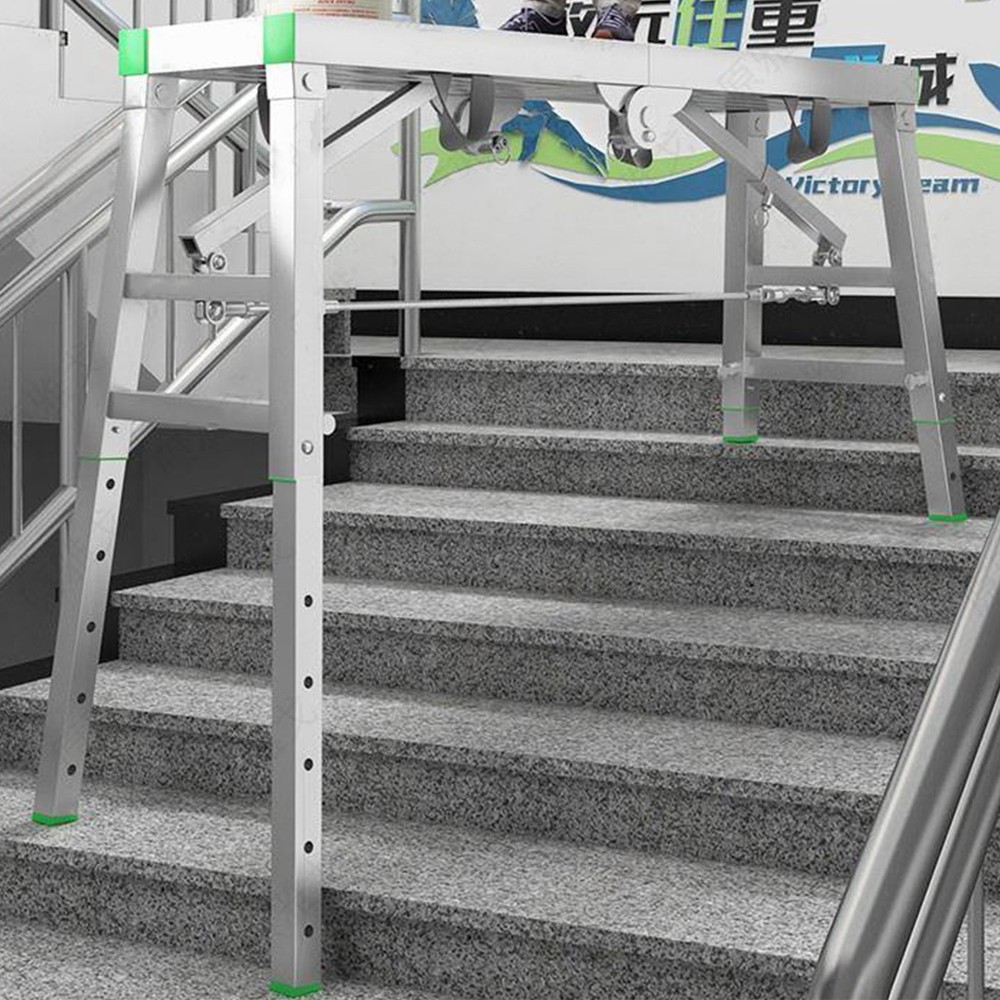 Folding Scaffolding Platform Work Bench Portable Scaffold Adjustable Height 1.6m