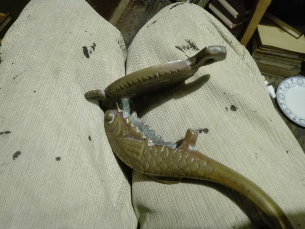 RARE - Antique Front Door Knocker BRASS FISH