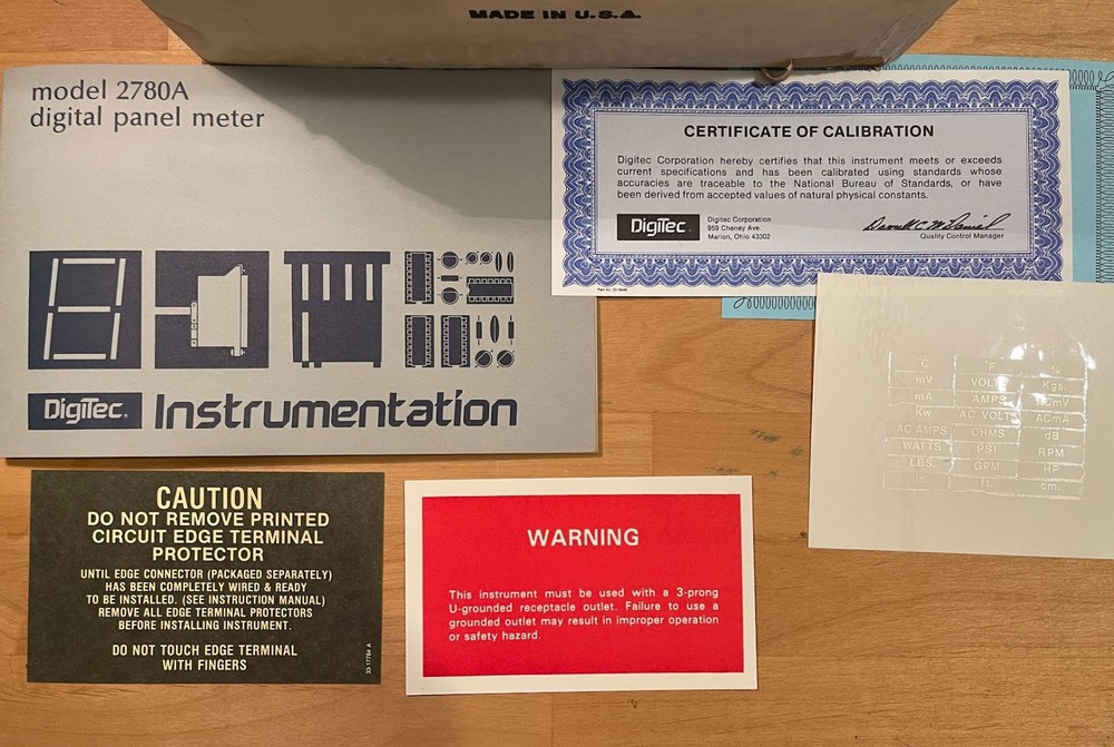 DigiTec Corp Model 2780A-02 Digital Panel Meter NOS